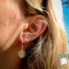Сережки Герб України. Тризуб в ореолі. Медичне золото Xuping Позолота 18K 